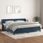 Casa si Gradina - Mobilier - Paturi si accesorii - Paturi - Pat box spring cu saltea, albastru inchis, 200x200 cm, catifea - Infinity.ro