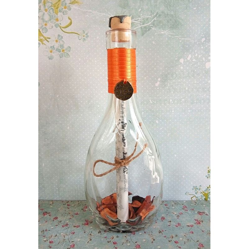 Market - Cadouri - Cadouri personalizate - Scrisoare cadou pentru doamna invatatoare - papirus in sticla (model 1) - Infinity.ro