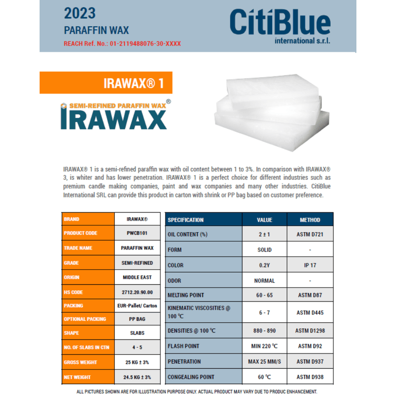 Casa si Gradina - Decoratiuni - Aromaterapie si lumanari - Lumanari si candele - Ceara Parafina Semi-Rafinata IRAWAX® 1.5 kg - Infinity.ro