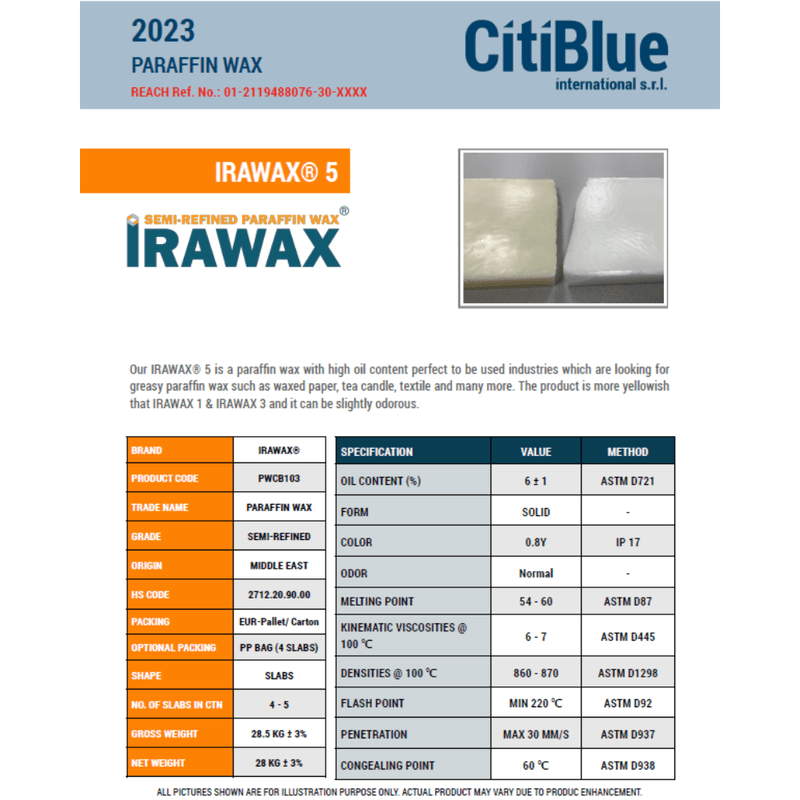 Casa si Gradina - Decoratiuni - Aromaterapie si lumanari - Lumanari si candele - Ceara Parafina Semi-Rafinata IRAWAX® 5.5 kg - Infinity.ro