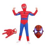 Jucarii, Copii si Bebe - Jucarii si jocuri - Jucarii de rol - Masti si costume copii - Set costum Ultimate Spiderman IdeallStore® pentru copii, 100% poliester, 95-110 cm, rosu, manusa discuri si masca LED - Infinity.ro