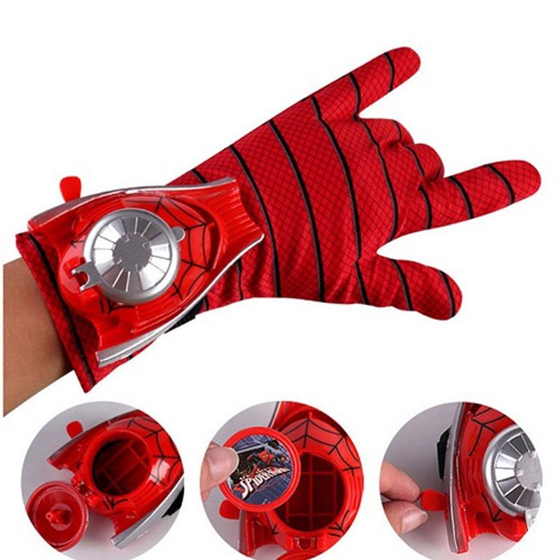 Casa si Gradina - Decoratiuni - Decoratiuni petrecere - Masti si costume carnaval - Set costum Spiderman IdeallStore, marimea L, 7-9 ani, masca si manusa cu lansator, rosu - Infinity.ro