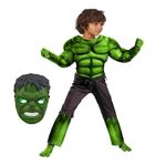 Jucarii, Copii si Bebe - Jucarii si jocuri - Jucarii de rol - Masti si costume copii - Costum cu muschi Hulk pentru copii, War, 100-110 cm, 3-5 ani - Infinity.ro
