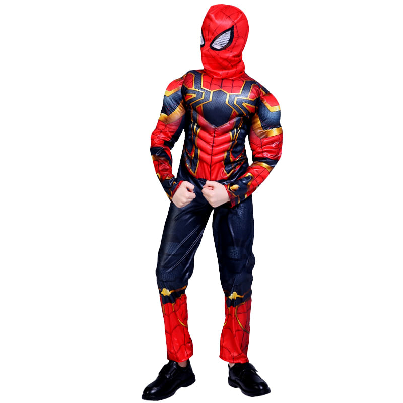 Jucarii, Copii si Bebe - Jucarii si jocuri - Jucarii de rol - Masti si costume copii - Set costum Iron Spiderman IdeallStore®, New Era, rosu, 5-7 ani, manusa cu discuri si masca LED - Infinity.ro