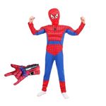 Casa si Gradina/Decoratiuni/Decoratiuni petrecere/Masti si costume carnaval - Set costum Ultimate Spiderman IdeallStore® pentru copii, 100% poliester, 110-120 cm, rosu si manusa cu ventuze - Infinity.ro