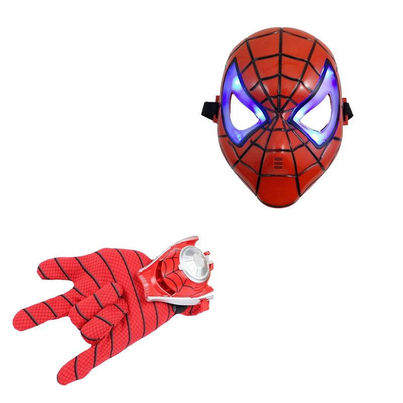Casa si Gradina - Decoratiuni - Decoratiuni petrecere - Masti si costume carnaval - Set manusa cu lansator Spiderman si masca LED - Infinity.ro