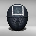 Casa si Gradina - Decoratiuni - Decoratiuni petrecere - Masti si costume carnaval - Masca de plastic, Jocul Calamarului, Patrat, plastic, negru, 24.5 cm - Infinity.ro