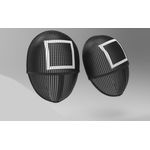 Casa si Gradina - Decoratiuni - Decoratiuni petrecere - Masti si costume carnaval - Masca de plastic, Jocul Calamarului, Patrat, plastic, negru, 24.5 cm - Infinity.ro