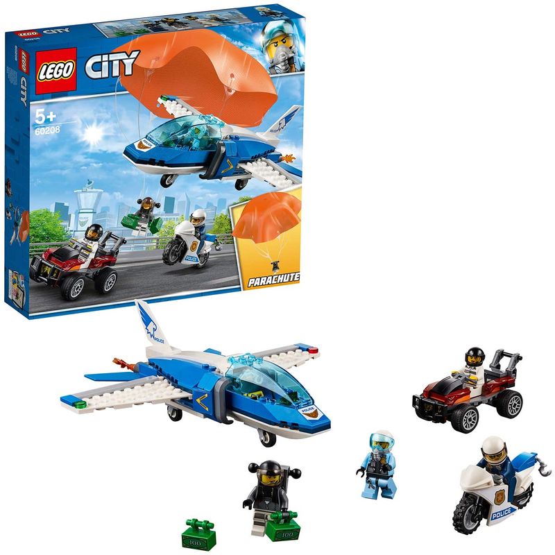 Jucarii, Copii si Bebe - Jucarii si jocuri - Seturi de constructie si cuburi - Seturi de constructie - LEGO City arest cu parasutisti al politiei aeriene 60208 - Infinity.ro