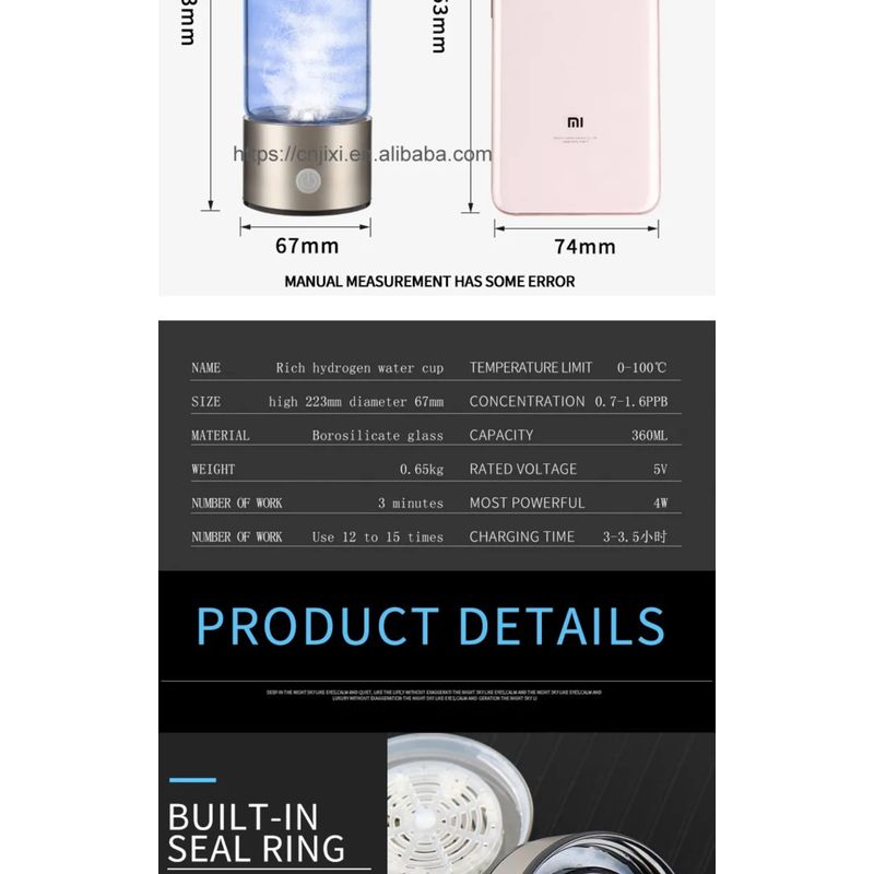 Casa si Gradina - Sanitare - Instalatii hidro - Sisteme filtrare instalatii - Sticla Generatoare de Apa Hidrogenata, Ionizata si Plasmatica - 360ml  Arvada, Reincarcabila, Terapeutica - Infinity.ro