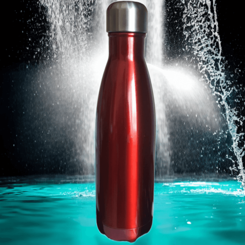 Casa si Gradina - Bucatarie si vesela - Accesorii bar - Termosuri si Cani termos - Sticla de apa izotermic din otel inoxidabil KARRY VESSEL, izolata in vid de 500 ml, rosu metalizat - Infinity.ro