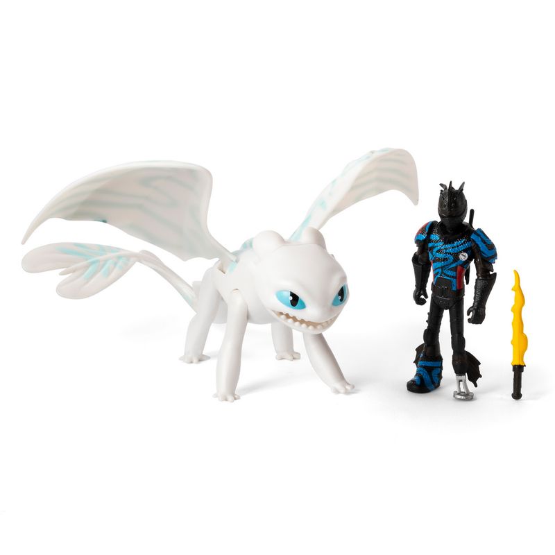 Jucarii, Copii si Bebe - Jucarii si jocuri - Figurine - Dragons 3 figurina Hiccup si Furia Luminii cu lansator - Infinity.ro