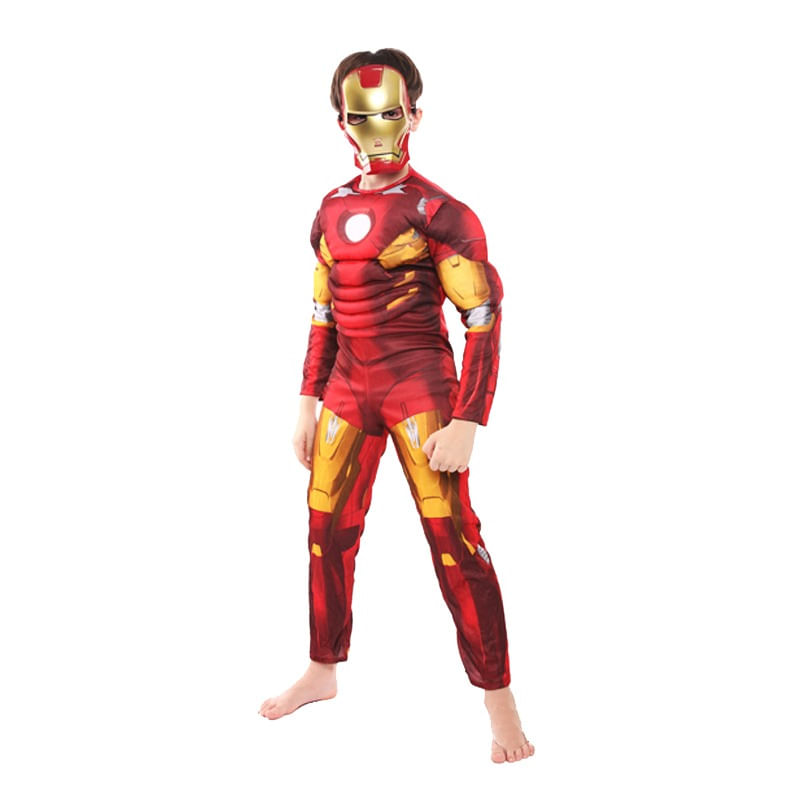 Jucarii, Copii si Bebe - Jucarii si jocuri - Jucarii de rol - Masti si costume copii - Costum cu muschi Iron Man pentru baiat 100-120 cm 3-5 ani - Infinity.ro
