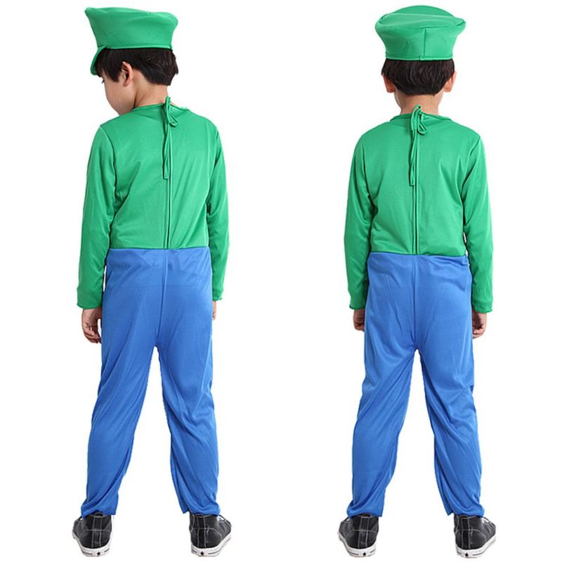 Jucarii, Copii si Bebe - Jucarii si jocuri - Jucarii de rol - Masti si costume copii - Costum Luigi Super Mario pentru copii 3-5 ani 90-115 cm - Infinity.ro