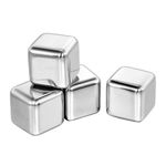Casa si Gradina - Bucatarie si vesela - Accesorii bar - Forme cuburi de gheata - Set 4 Cuburi pentru racirea bauturilor, argintiu, 2.5 cm, HML54 - Infinity.ro