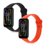 Laptop, Telefoane si Tablete/Wearables si gadgeturi/Wearables/Accesorii wearables - Set 2 curele kwmobile pentru Xiaomi Redmi Smart Band Pro, Silicon, Negru/Portocaliu, 57425.05 - Infinity.ro