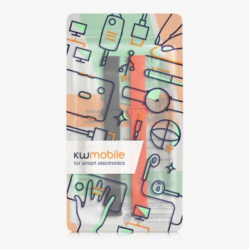Laptop, Telefoane si Tablete/Wearables si gadgeturi/Wearables/Accesorii wearables - Set 2 curele kwmobile pentru Xiaomi Redmi Smart Band Pro, Silicon, Negru/Portocaliu, 57425.05 - Infinity.ro