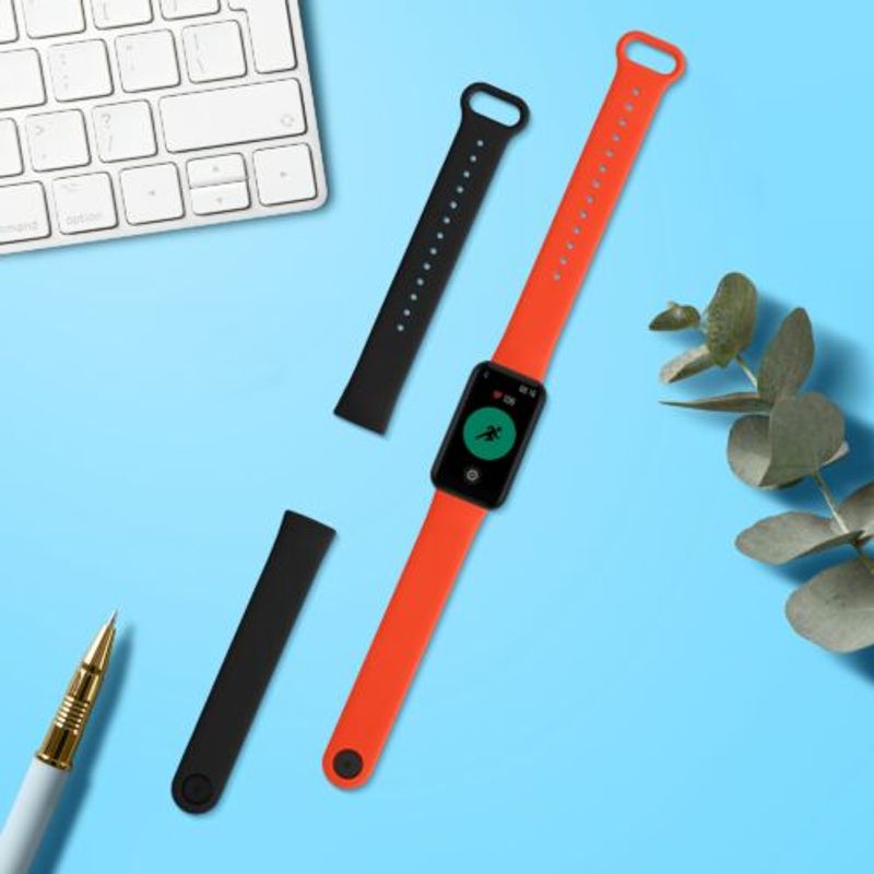 Laptop, Telefoane si Tablete/Wearables si gadgeturi/Wearables/Accesorii wearables - Set 2 curele kwmobile pentru Xiaomi Redmi Smart Band Pro, Silicon, Negru/Portocaliu, 57425.05 - Infinity.ro