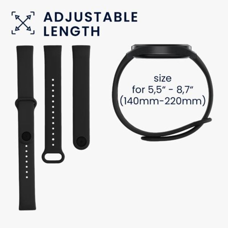 Laptop, Telefoane si Tablete/Wearables si gadgeturi/Wearables/Accesorii wearables - Set 2 curele kwmobile pentru Xiaomi Redmi Smart Band Pro, Silicon, Negru/Portocaliu, 57425.05 - Infinity.ro