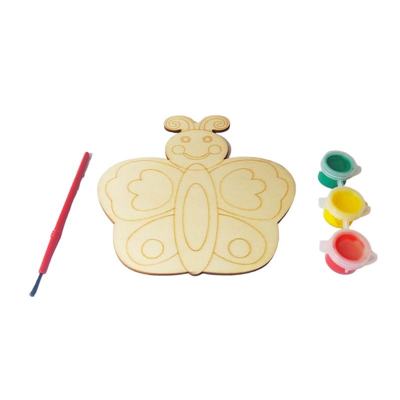 Jucarii, Copii si Bebe - Jucarii si jocuri - Jucarii & jocuri educative - Seturi pictura si desen - Pictura pe lemn, model Fluture, 13 cm, 201LF - Infinity.ro