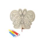 Jucarii, Copii si Bebe - Jucarii si jocuri - Jucarii & jocuri educative - Seturi pictura si desen - Pictura pe lemn, model Fluture, 14 cm, 2012LF - Infinity.ro