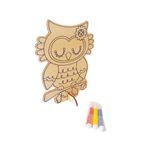 Jucarii, Copii si Bebe - Jucarii si jocuri - Jucarii & jocuri educative - Seturi pictura si desen - Pictura pe lemn, model Bufnita, 14 cm, 207LF - Infinity.ro