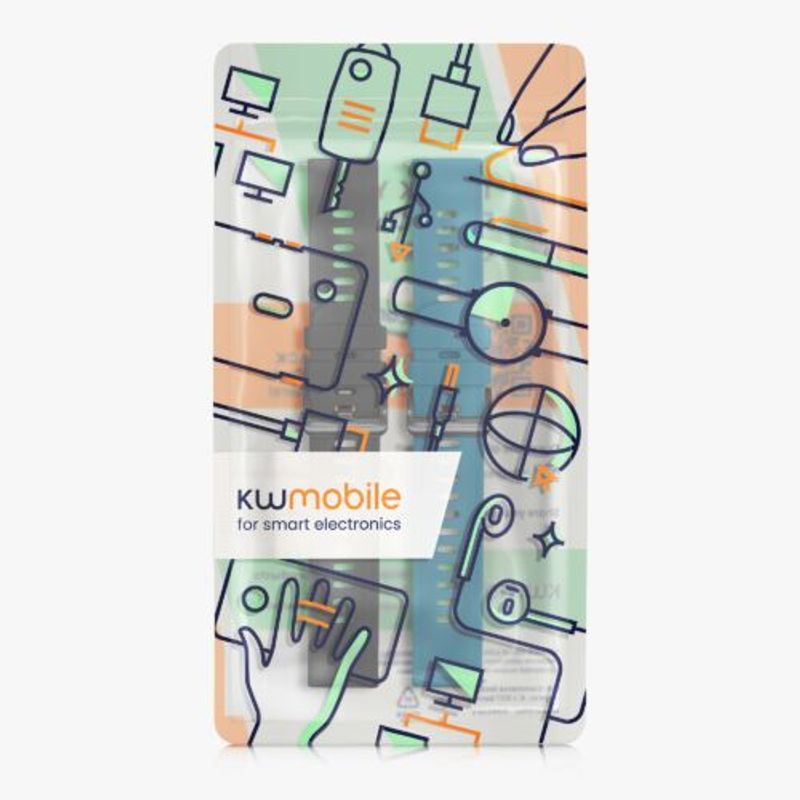 Laptop, Telefoane si Tablete - Wearables si gadgeturi - Wearables - Accesorii wearables - Set 2 curele pentru AGPTEK LW11, Kwmobile, Verde/Negru, Silicon, 56653.57 - Infinity.ro