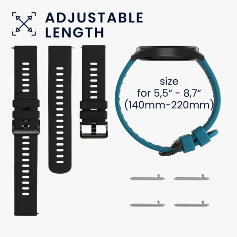 Laptop, Telefoane si Tablete - Wearables si gadgeturi - Wearables - Accesorii wearables - Set 2 curele pentru AGPTEK LW11, Kwmobile, Verde/Negru, Silicon, 56653.57 - Infinity.ro