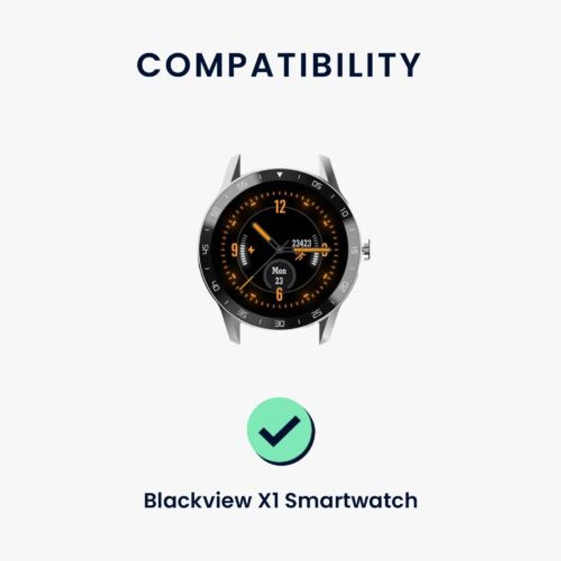 Laptop, Telefoane si Tablete - Wearables si gadgeturi - Wearables - Accesorii wearables - Set 2 curele pentru Blackview X1, Kwmobile, Negru/Albastru, Silicon, 58170.01 - Infinity.ro