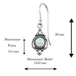 Fashion, accesorii si bijuterii - Femei - Bijuterii femei - Cercei femei - Cercei argint cu pietre semipretioase, Opal Fire Snow, A4S23649-2 - Infinity.ro