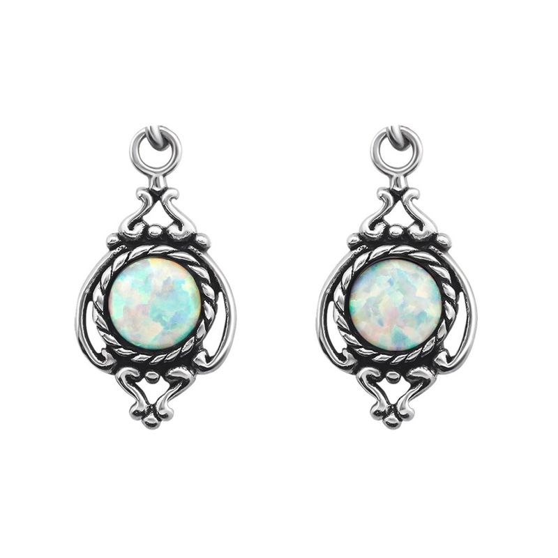 Fashion, accesorii si bijuterii - Femei - Bijuterii femei - Cercei femei - Cercei argint cu pietre semipretioase, Opal Fire Snow, A4S23649-2 - Infinity.ro