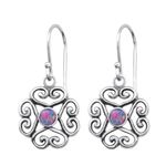 Fashion, accesorii si bijuterii - Femei - Bijuterii femei - Cercei femei - Cercei argint cu pietre semipretioase, Floare, Opal Multi Lavender, A4S26809 - Infinity.ro