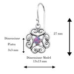 Fashion, accesorii si bijuterii - Femei - Bijuterii femei - Cercei femei - Cercei argint cu pietre semipretioase, Floare, Opal Multi Lavender, A4S26809 - Infinity.ro