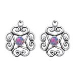 Fashion, accesorii si bijuterii - Femei - Bijuterii femei - Cercei femei - Cercei argint cu pietre semipretioase, Floare, Opal Multi Lavender, A4S26809 - Infinity.ro