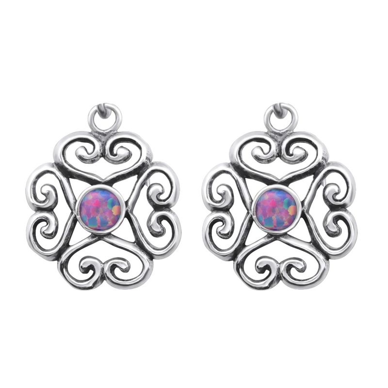 Fashion, accesorii si bijuterii - Femei - Bijuterii femei - Cercei femei - Cercei argint cu pietre semipretioase, Floare, Opal Multi Lavender, A4S26809 - Infinity.ro
