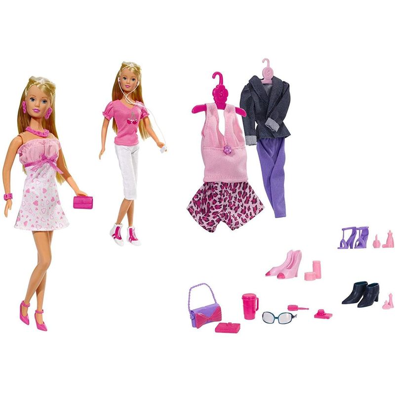 Jucarii, Copii si Bebe - Jucarii si jocuri - Papusi si accesorii - Papusi - Papusa Steffi mega fashion set cu hainute de schimb - Infinity.ro