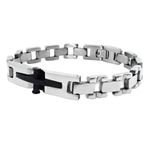 Fashion, accesorii si bijuterii - Barbati - Bijuterii barbati - Bratari barbati - Bratara din otel inoxidabil, Grad chirurgical 316L, Cross, A4S1898 - Infinity.ro