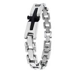 Fashion, accesorii si bijuterii - Barbati - Bijuterii barbati - Bratari barbati - Bratara din otel inoxidabil, Grad chirurgical 316L, Cross, A4S1898 - Infinity.ro