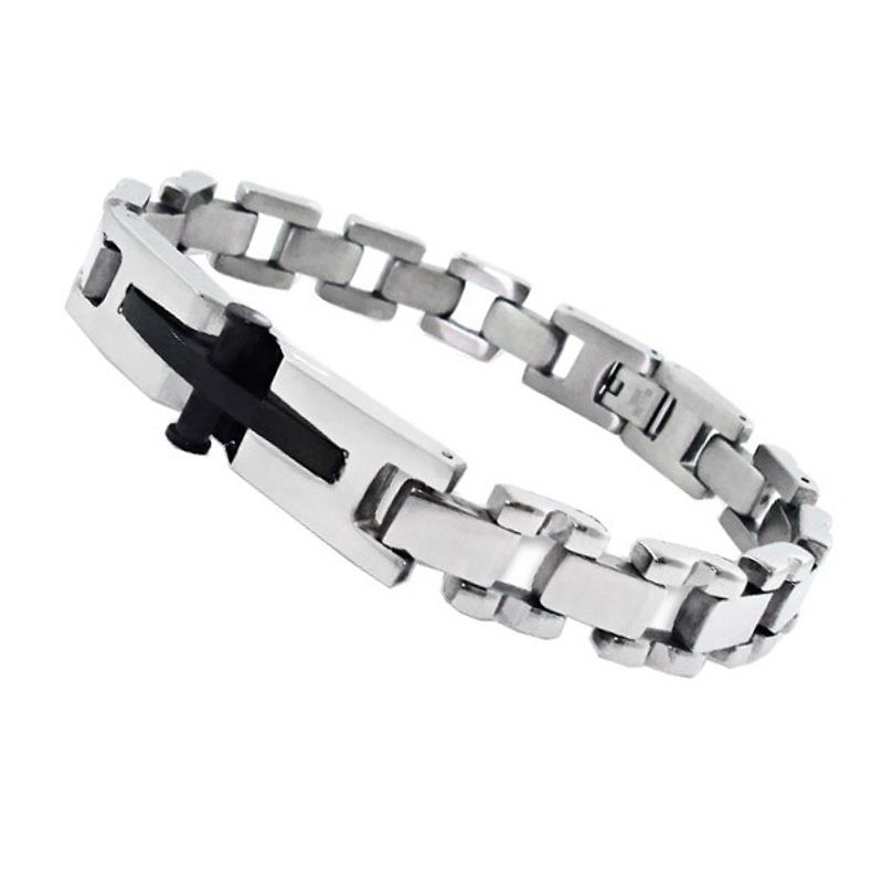 Fashion, accesorii si bijuterii - Barbati - Bijuterii barbati - Bratari barbati - Bratara din otel inoxidabil, Grad chirurgical 316L, Cross, A4S1898 - Infinity.ro