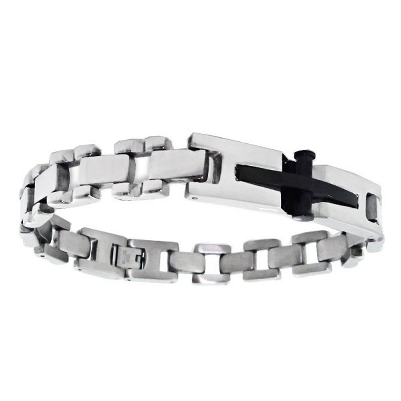 Fashion, accesorii si bijuterii - Barbati - Bijuterii barbati - Bratari barbati - Bratara din otel inoxidabil, Grad chirurgical 316L, Cross, A4S1898 - Infinity.ro