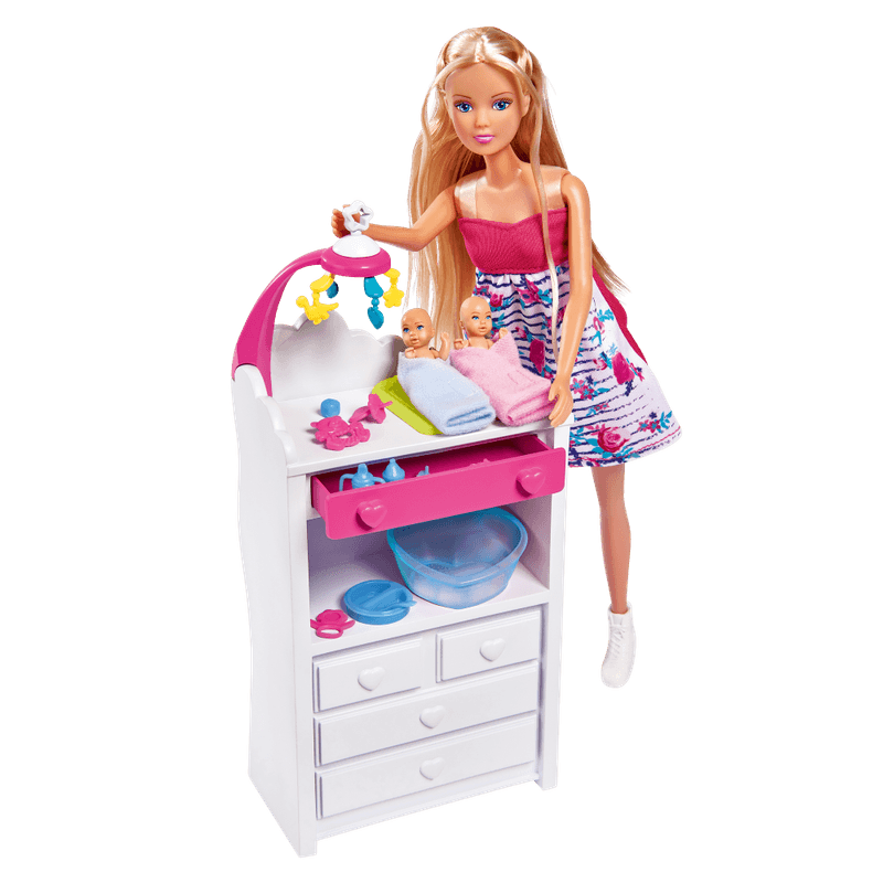 Jucarii, Copii si Bebe - Jucarii si jocuri - Papusi si accesorii - Papusi - Papusa Steffi cu gemeni si accesorii - Infinity.ro