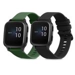 Laptop, Telefoane si Tablete - Wearables si gadgeturi - Wearables - Accesorii wearables - Set 2 curele pentru Garmin Venu Sq/Venu Sq Music, Kwmobile, Negru/Verde, Silicon, 57776.03 - Infinity.ro
