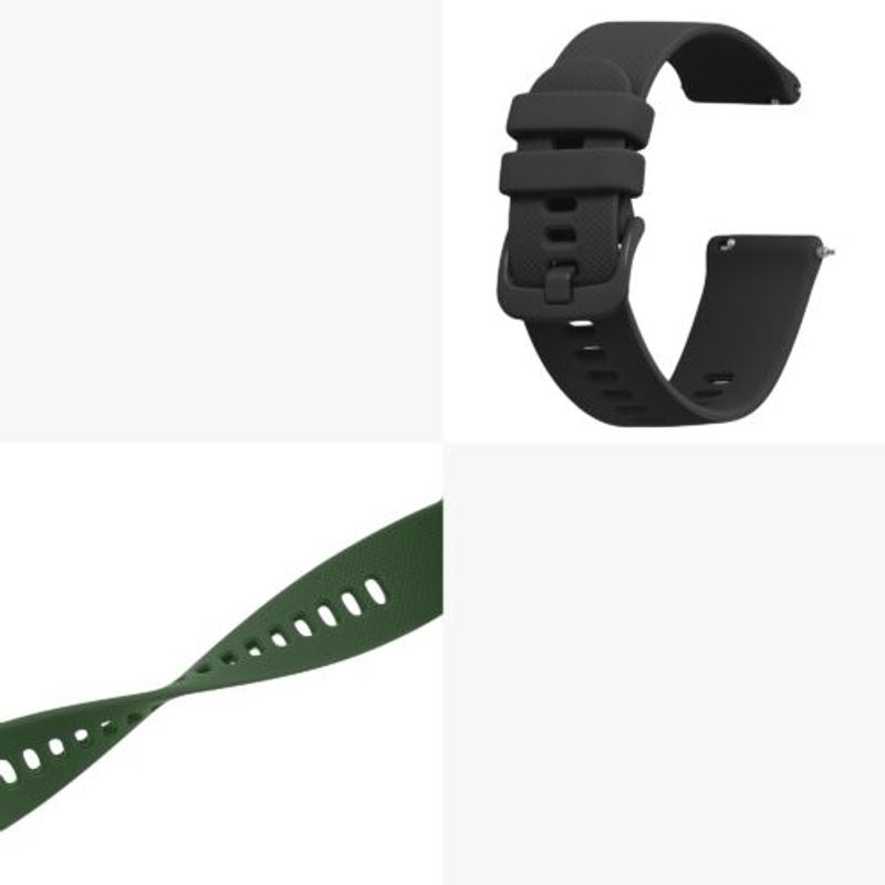 Laptop, Telefoane si Tablete - Wearables si gadgeturi - Wearables - Accesorii wearables - Set 2 curele pentru Garmin Venu Sq/Venu Sq Music, Kwmobile, Negru/Verde, Silicon, 57776.03 - Infinity.ro