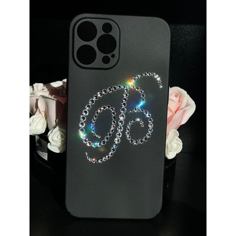 Laptop, Telefoane si Tablete - Telefoane mobile si accesorii - Accesorii Telefoane - Huse telefoane - Husa cristale Swarovski personalizata , compatibila cu iphone 13 Pro Max , negru - Infinity.ro