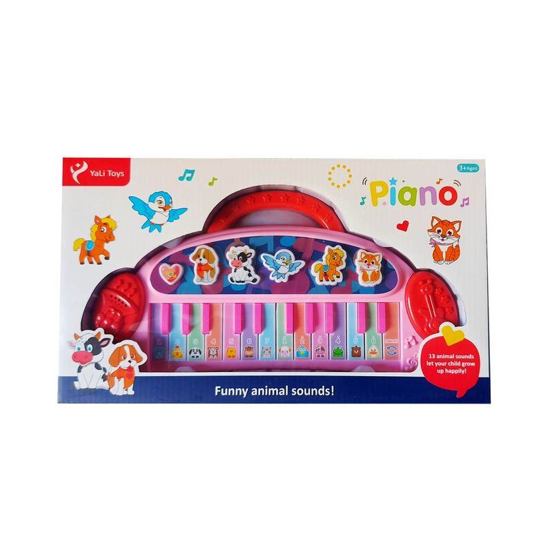 Jucarii, Copii si Bebe - Jucarii si jocuri - Jucarii de rol - Instrumente muzicale de jucarie - Pian interactiv pentru copii cu butoane care emit diverse melodii, roz, 30 cm LTOY52-1 - Infinity.ro