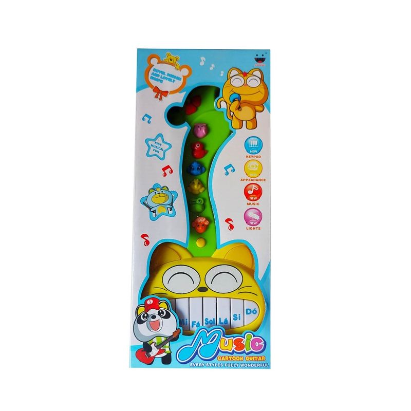 Jucarii, Copii si Bebe - Jucarii si jocuri - Jucarii de rol - Instrumente muzicale de jucarie - Chitara interactiv pentru copii cu butoane care emit diverse melodii, galben, 36 cm LTOY50 - Infinity.ro