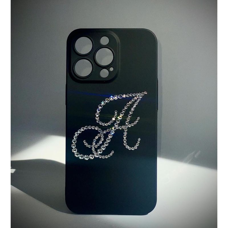 Laptop, Telefoane si Tablete - Telefoane mobile si accesorii - Accesorii Telefoane - Huse telefoane - Husa cristale Swarovski personalizata , compatibila cu iphone 13 Pro , negru - Infinity.ro