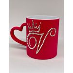 Casa si Gradina - Bucatarie si vesela - Cani si pahare - Cani si cesti - Cana personalizata cu cristale initiala , 325 ml - Infinity.ro