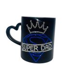 Casa si Gradina - Bucatarie si vesela - Cani si pahare - Cani si cesti - Cana personalizata cu cristale super mom negru albastru , 325 ml - Infinity.ro