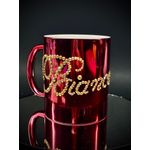 Casa si Gradina - Bucatarie si vesela - Cani si pahare - Cani si cesti - Cana personalizata cu cristale rosu lucios, oglinda , 325 ml - Infinity.ro